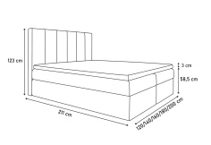 Čalouněná postel IZI + topper
