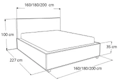 Čalouněná postel BERAM s matrací, 180x200