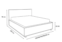 Čalouněná postel VALERIA s matrací, 200x200