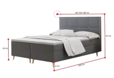 Čalouněná postel boxspring MOLIOSE + topper