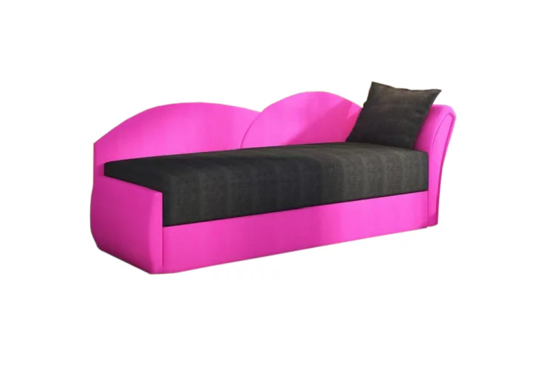 Ausziehbares Sofa RICCARDO, 200x80x75, schwarz + rosa (alova04/alova76), recht