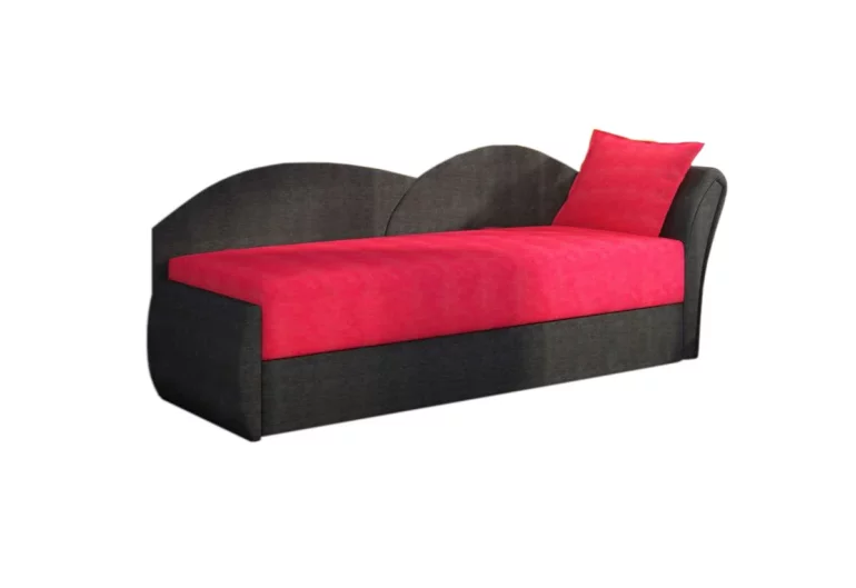 Ausziehbares Sofa RICCARDO, 200x80x75, rot + schwarz (alova46/alova04), recht