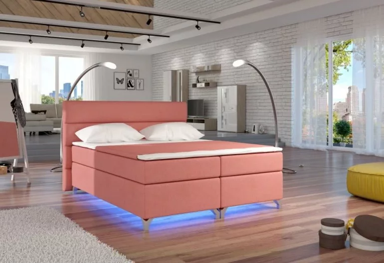 Čalouněná postel BASILIO, bez LED, 160x200, Ontario 75