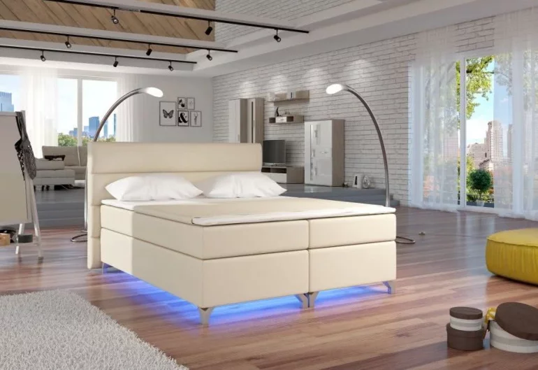 Čalouněná postel BASILIO, bez LED, 180x200, soft033 beige