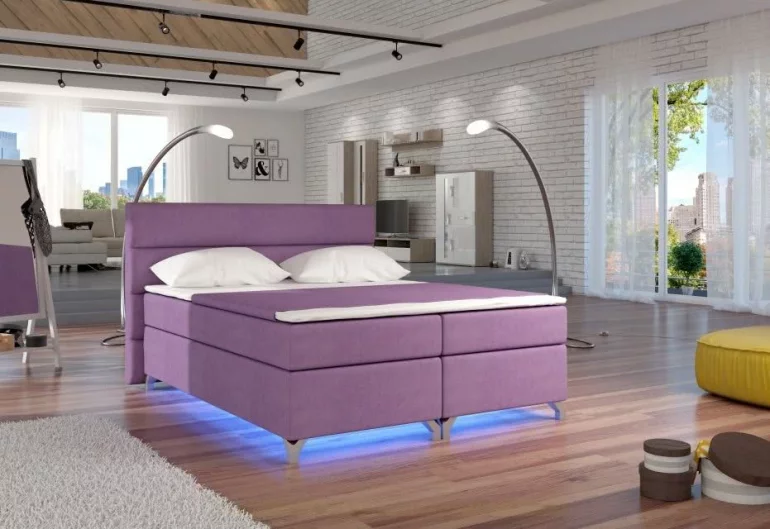 Čalouněná postel BASILIO, bez LED, 180x200, Jasmine 65