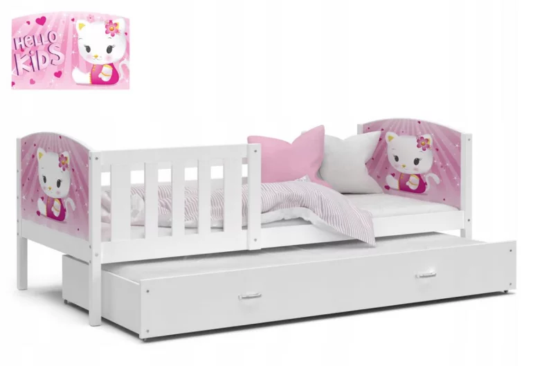 Kinderbett DOBBY P2 color mit Druck + Matratze + Lattenrost - KOSTENLOS