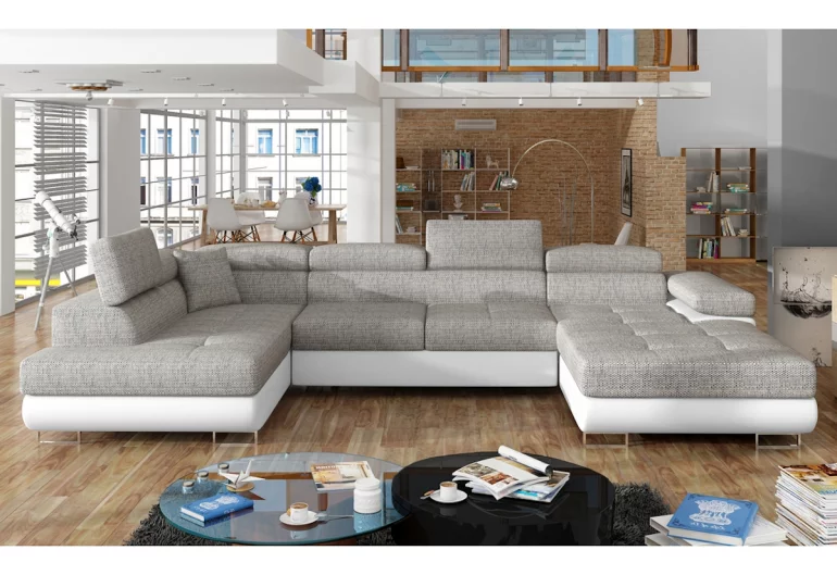 Ausziehbares Sofa CORGI, U-Form, 345x90x202, berlin 01/soft 17, link