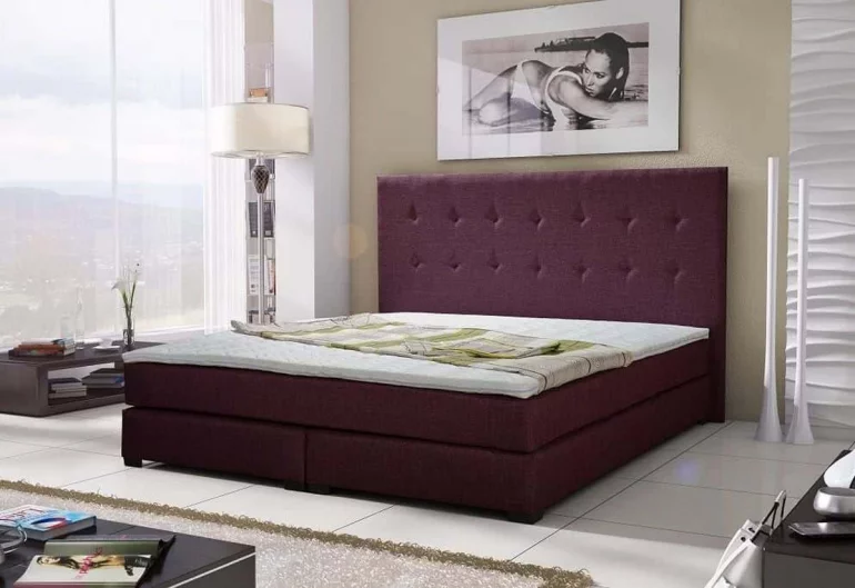 Luxuriöses Bett LOUIS + Matratze mit integriertem Holzrahmen, 180x200 cm, sawana 70