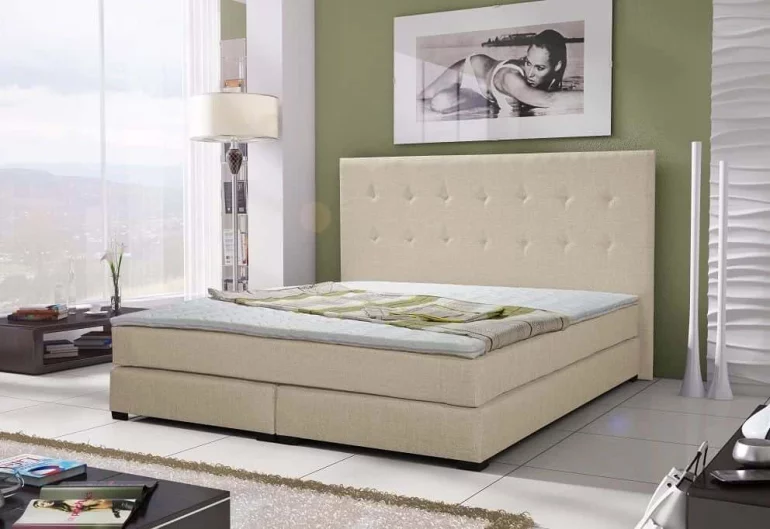 Luxusní postel LOUIS + matrace + rošt, 160x200 cm, sawana 01