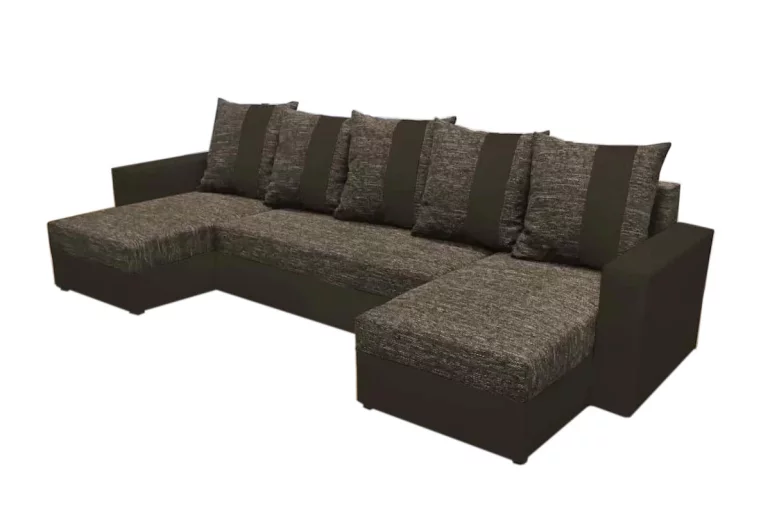 Sofa mit Schlaffunktion in U-Form GRASSA, 303x140, Kornet 12/Dolaro 33 braun