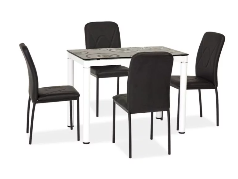 Jídelní stůl DOM, 75x60x100, černá/bílá