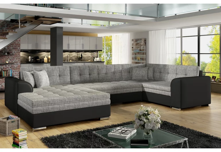 Ausziehbares Sofa DARINA, U Form, 340x73x190, berlin 01/soft 11, link