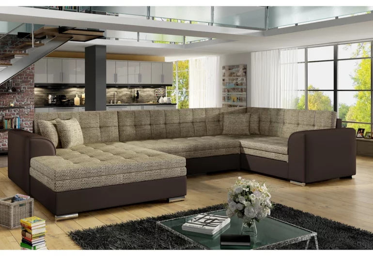 Ausziehbares Sofa DARINA, U Form, 340x73x190, berlin 03/soft 66, link