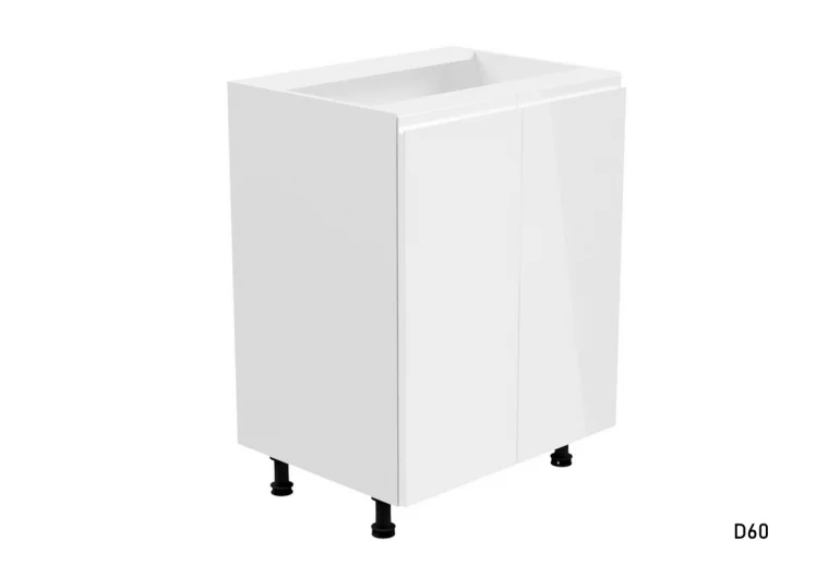Zweitüriger Unterküchenschrank YARD D60, 60x82x47, weiß/grau Glanz