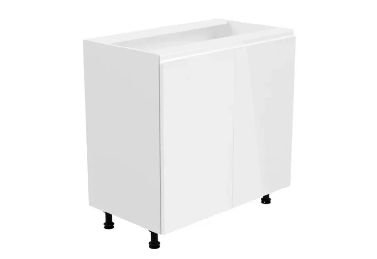 Zweitüriger Unterküchenschrank YARD D80, 80x82x47, weiß/grau Glanz