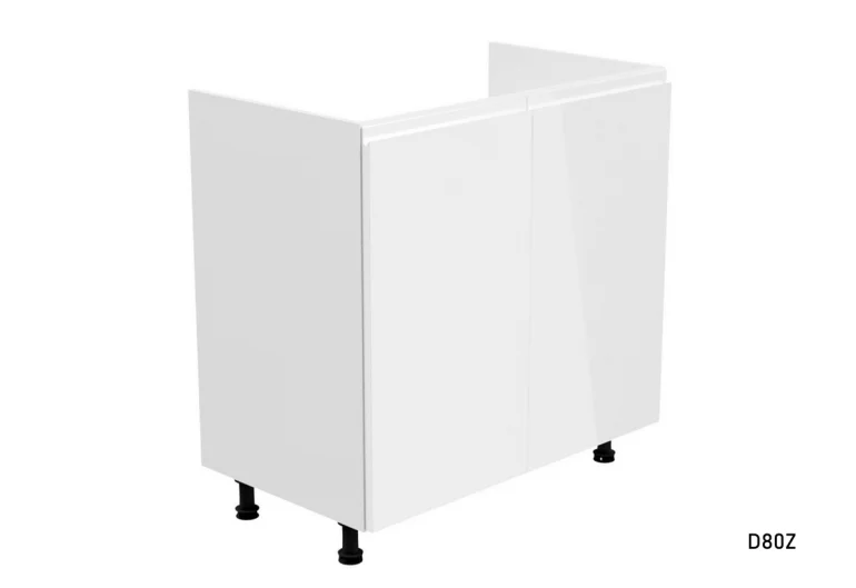 Spülküchenschrank YARD D80Z, 80x82x47, weiß/grau Glanz