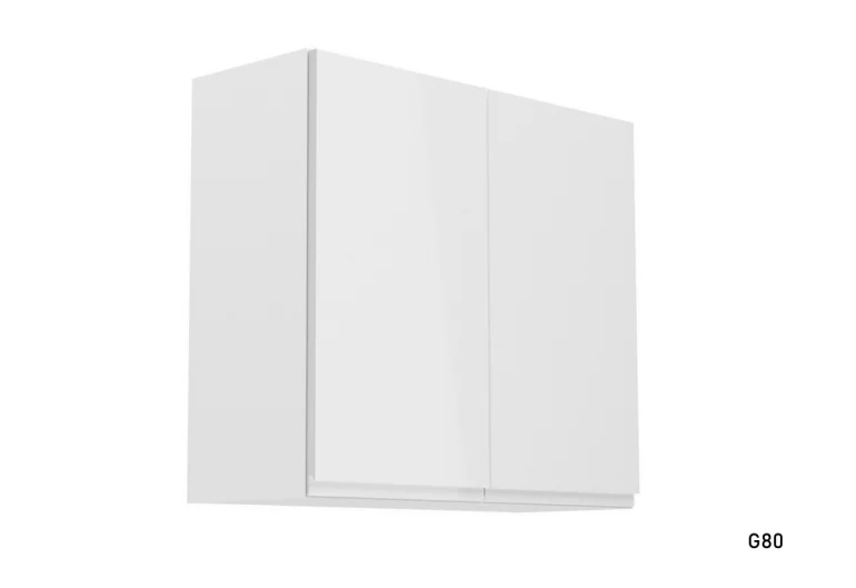 Zweitüriger Oberküchenschrank YARD G80, 80x72x32, weiß/grau Glanz