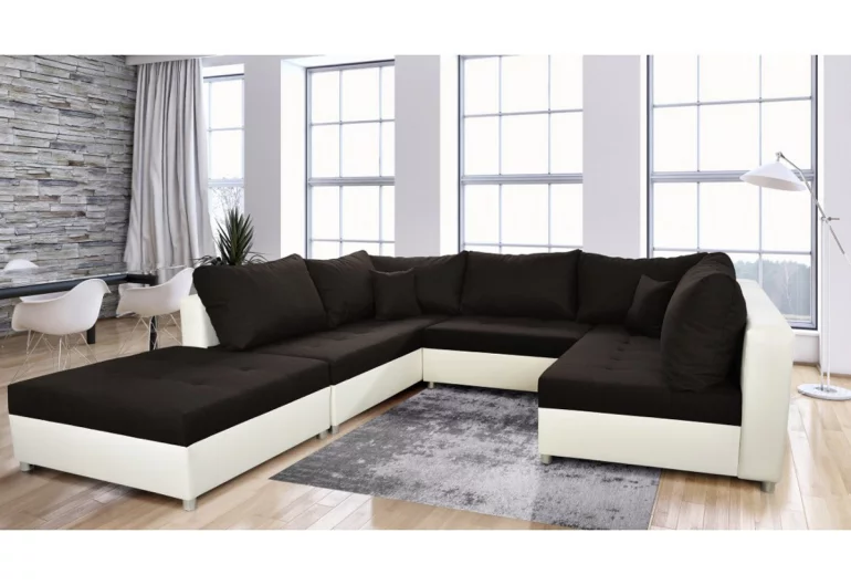 Sofa mit Schlaffunktion in U-Form AURORA BIS, 288x199x85, sawana 14/dolaro 511