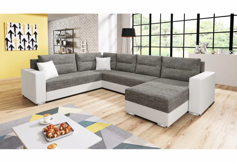 Sofa mit Schlaffunktion in U-Form WHALE, 314x90x217, berlin 01/madryt 120