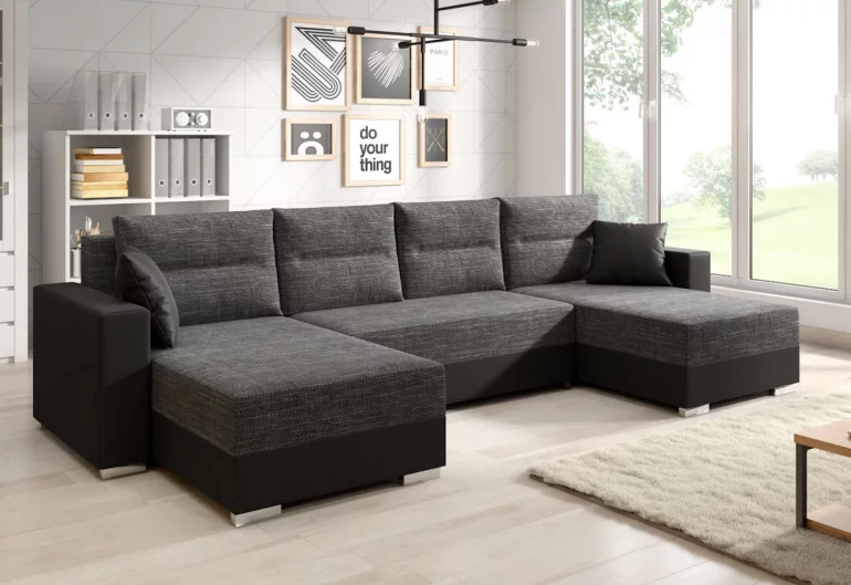Sofa mit Schlaffunktion in U-Form RONNY, 346x90x159, berlin 02/madryt 1100