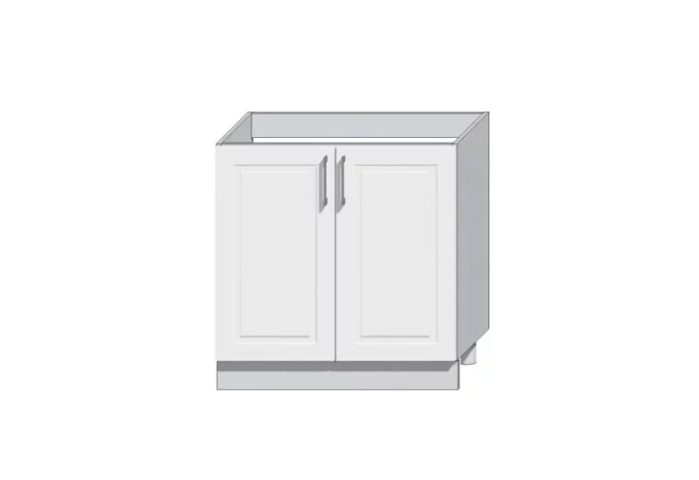 Zweitüriger Küchenunterschrank OREIRO D80, 80x82x44,6, Aschen/weiß Glanz