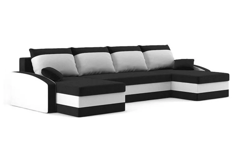 Sofa mit Schlaffunktion in U-Form EVELYN,300x75x140,haiti 17/haiti 0