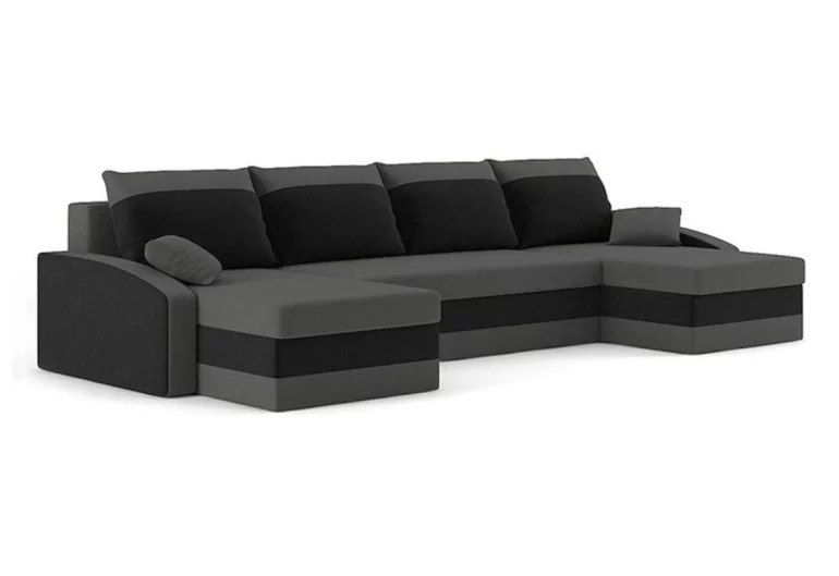 Sofa mit Schlaffunktion in U-Form EVELYN,300x75x140,haiti 14/haiti 17